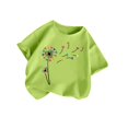 thumbnail image 2 of Piuwrlz Kid Short Sleeve Sweatshirt Girls T-Shirts Solid Color Blouses V-Neck T Shirt Top Mint Green Size 12 Years, 2 of 7