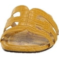 thumbnail image 2 of Sam Edelman Bay Sunflower Slide Mule Open-Toe Slip-On Leather Wide Flat Sandals (Sunflower, 6.5), 2 of 6