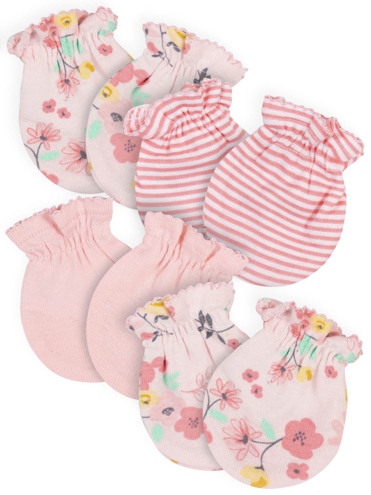 6 pairs Cotton Newborn Baby/infant No Scratch Mittens Gloves Pink Carter's