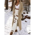 thumbnail image 2 of Womens Open Front Long Cardigan Oversized Long Sleeve Loose Cable Knit Chunky Fall Sweater Coat with Pockets, 2 of 6