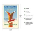 thumbnail image 2 of Winter Sports (Sports D’Hiver) - France - Four-Man Bobsleigh - Vintage Airline Travel Poster by Alexis Kow c.1951 - Master Art Print (Unframed) 13in x 19in, 2 of 4