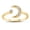 Yellow Gold-Toned, variant on Clear CZ Moon And Star Ring Rose Gold-Toned Plated Sterling Silver Size 5