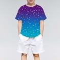 thumbnail image 3 of YUEHUA Kids' Rainbow Sprinkle Gradient T-Shirt, Boys' Short Sleeve Tee, All-Over Ombre Print Top for Colorful Summer Days, 3 of 5