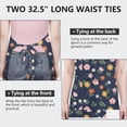thumbnail image 6 of Pioneer Flower Floral Print Pattern Apron for Women and Men, Cotton Linen Waterproof with Pockets, Adjustable, 33x27 Inch for Kitchen, Gardening, BBQ, Salon, 6 of 6