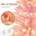 thumbnail image 5 of Demi Bonn 5ft Tall Christmas Tree with Realistic Branches and Warm LED Lights, Festive Decor for Homes, Artificial Tree with Real Feel, Pink, 5 of 7