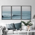 thumbnail image 3 of PixonSign Framed Wall Art Set Wide Angle Rushing Ocean Waves and Surfers Nature Wilderness Photography Modern Chic Scenic Modern Art for Living Room, Bedroom, Office - 16"x24"x3 Black, 3 of 4