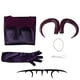 thumbnail image 4 of Disfraz de Anime Lilith para cosplay, vestido elegante con collar de cuerno, guantes, traje de uniforme para fiesta de cumpleaños de Halloween para niña, 4 of 4