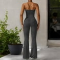thumbnail image 6 of Women's Flared Halter Neck Jumpsuit Convert to High Waist Flared Yoga Pants- Medium, Dark Gray, 6 of 7