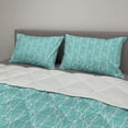 thumbnail image 2 of Geometric Comforter & Sham Bedding Set, Geometry Inspired Grungy Design Triangular Pattern with Rectangles, 3 pcs Duvet Set Microfiber Filling Quilt, 5 Sizes, Turquoise and Champagne, by Ambesonne, 2 of 4