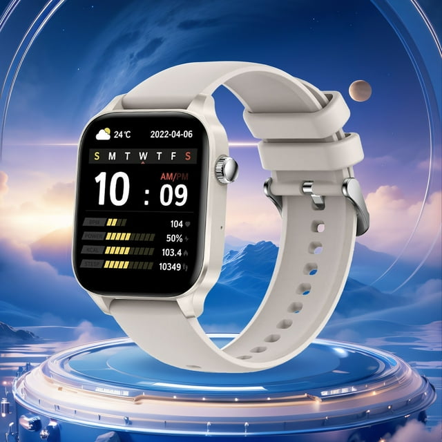 Reloj de pantalla completa para teléfonos iOS, reloj de fitness para mujeres y hombres, reloj inteligente.