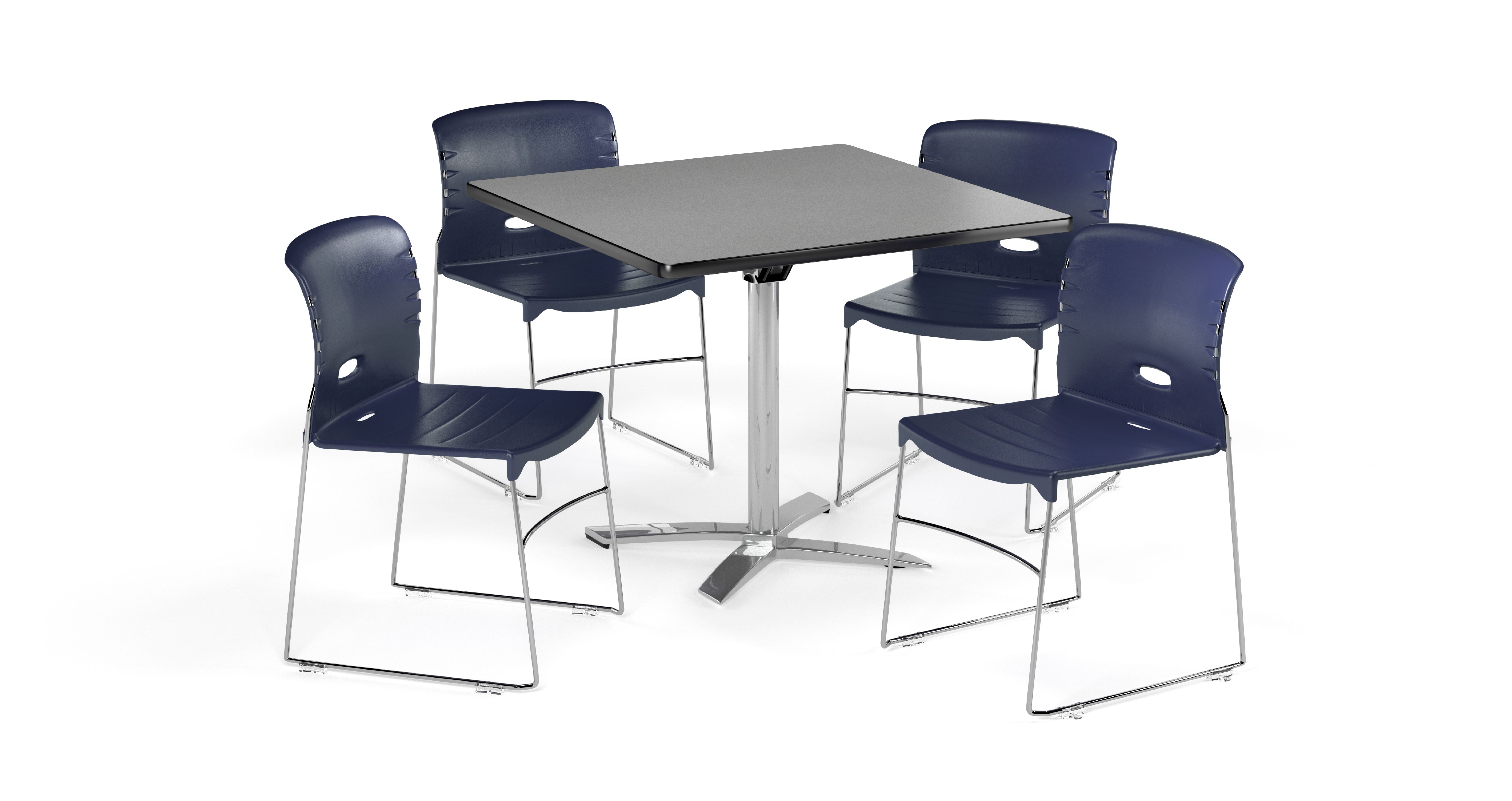 OFM MultiUse Break Room Package, 42" Square FlipTop Table with