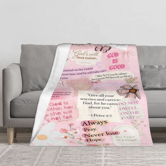 God is Good Self Care Flannel Throw Blanket Soft Blankets for Bed Sofa