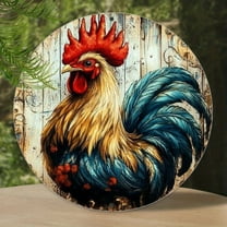 HELLOYOUNG Rustic Vintage Rooster Metal Tin Sign - Weatherproof Wall Art for Home, Farm, Garden & Garage Decor