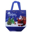thumbnail image 5 of 5PCS Christmas Handbags Santa Claus Snowman Print Gift Bag Foldable Shopping Bag Thickened Large Capacity Cute Non-woven Handbag (blue), 5 of 7