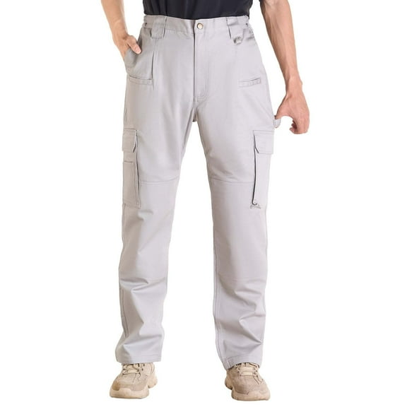 FR Pants for Men Flame Resistant Work Pants Multi-Pocket XXL Gray Cotton Welding & Grinding