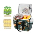 thumbnail image 2 of FORMRS Insulated Cooler Bag 24 Cans Capacity Soft Leakproof Lunch Box with Side Pockets, Green Floral Orange, 2 of 7