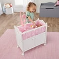 thumbnail image 3 of Cabinet Doll Crib with Gingham Bedding and Free Personalization Kit - White/Pink, 3 of 12