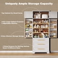 thumbnail image 4 of AENKYO 78" Modern Farmhouse Pantry Cabinet with Adjustable Shelves, Freestanding Storage Organizer for Kitchen, White, 4 of 10