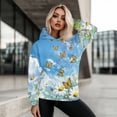 thumbnail image 5 of COEQINE Tops Sweatshirts Pullover Long Sleeves Women's Hoodies Oversized Fashion Y2K Crewneck Fit Soft Loose Hooded Sweatshirt Women Butterfly and Daisy Outfits Clothes, M, 5 of 7
