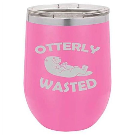 

12 Oz Double Wall Vacuum Insulated Stainless Steel Stemless Wine Glass Coffee Travel Mug With Lid ly Wasted Funny (Hot-)