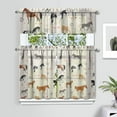 thumbnail image 2 of Kitchen Curtains 36 Inch Short - 3 Panel Set, Cute Horse Pony Print, Rod Pocket Window Curtain, 100% Polyester for Farmhouse, Retro Rural Kitchen, Easy Wash, 2 of 6