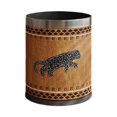 thumbnail image 1 of Cubo de basura con tapa abierta, 10 L/2,64 galones, contenedor decorativo para basura Leopardo de plata, 1 of 9