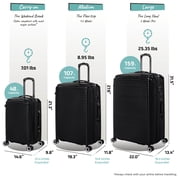 it luggage Traversed 3 Piece Hardside 8 Wheel Expandable Luggage Suitcase Spinner Set, Black