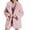 Pink, variant on Uaswgudfs Women's Mid-Length Faux Fur Coat Fleece Jacket Large Lapel, Wide Sleeves & Snap Closure for Warm Stylish Casual Wear​