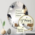 thumbnail image 3 of Designart "Silver Gilded Ethereal Visions II" Abstract Shapes Round Wall Mirror - Modern Oval Printed Decorative Oversized Mirror - Multiple Color Options, 3 of 4