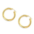 thumbnail image 3 of JewelStop 14K Yellow Gold Hoop Earrings - 5x40mm, (1/4" x 1 9/16 Inches), 3 of 6