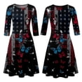 thumbnail image 6 of BOMYJESK 4th Of July Dresses for Women American Flag Floral Maxi Dress Independence Day Art Print 2026 Summer Dresses Midi Dresses Casual Party Apparel Black 3XL, 6 of 7