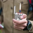 thumbnail image 4 of YIKA Intelligent Induction Butane Lighter Windproof Double Flame Lighter Transparent Visible Oil Window Multiple Ignition Adjustable Flame F, 4 of 6