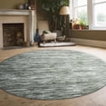 thumbnail image 3 of Davide 1228 Transitional Striated 7'10 Round Polypropylene Area Rug in Green, 3 of 9