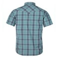thumbnail image 4 of Coevals Club Mens Pearl Snap Plaid Western Cowboy Button Up Short Sleeve Shirts Beryl Green Plaid 40 XX-Large, 4 of 7