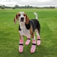 thumbnail image 7 of Unique Bargains 4 Pcs Non-Slip Dog Socks with Adjustable Tapes Pink M, 7 of 7
