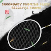 ZJ Full Carbon Fiber White Badminton Racket, 4U, <32lbs, Highly Flexible Middle Shaft, for Training & Competition, Men's and Women's Sports, Simple and Generous Design Concept