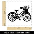 thumbnail image 2 of Bike with Flowers Self-Inking Rubber Stamp Ink Stamper - Black Ink - Small 1 Inch, 2 of 7