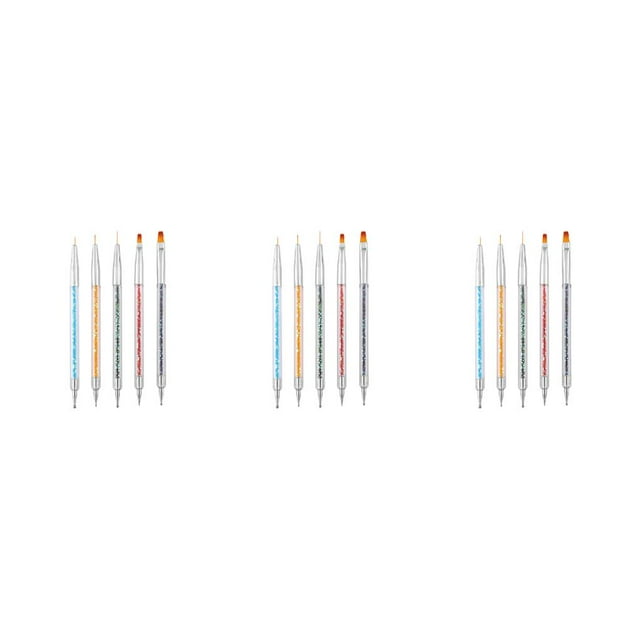 Guardoinrt 5Pcs Nail Art Dotting Pen Acrylic Professional Multi-Styles Gel Pens Sequins 3Set