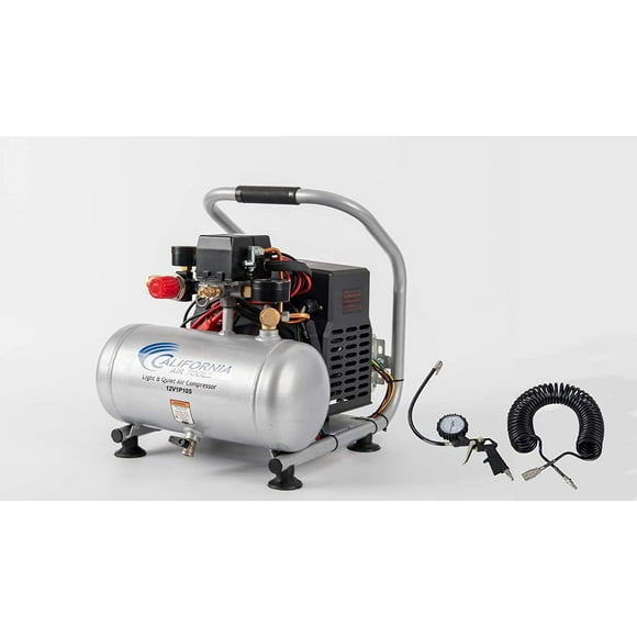 California Air Tools 12V1P10S Compresseur d'Air Portable Léger et Silencieux.12 Volts, Réservoir en Acier 1.0 Gal.