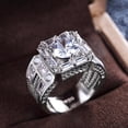thumbnail image 3 of VOLALO Mens Titanium Ring Wedding Band Cubic Zirconia Domineering Men'S Wedding Wide Ring With White Gift Box, 3 of 8