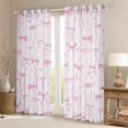 thumbnail image 2 of Erosebridal Pink Striped Bow Curtains Pack of 2 (42x84 Each) for Girls, Stars Love Heart Curtains Blackout for Kids Teens, 2 of 6
