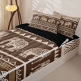 thumbnail image 3 of jejeloiu Earthy Elephant Zipper Twin Comforter Sets with Fitted Sheet and 2 Pillowcases,Boho Pattern Zipper Bedding Set For Boys,Brown Beige,Black Reversible,4 Pieces, 3 of 7
