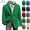 Blazer-Green, variant on Christmas Blazer Men Tall and Big Corduroy Notch Lapel Collar One Button Holiday Jacket Long Sleeve Party Xmas Business Office Blazers with Pockets