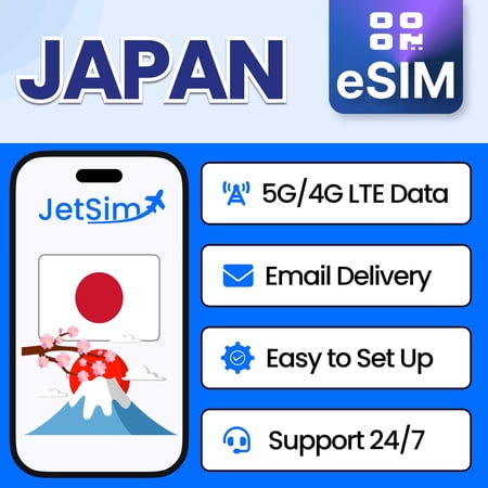 JetSim Bring Your Own Phone eSIM SIM Card Kit for Japan- Activation Required