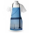 thumbnail image 4 of Sailboat Apron, San Francisco Bay Bridge Sailboat from Pier 7 in California USA Landmark Photo Print, Unisex Kitchen Bib with Adjustable Neck for Cooking Gardening, Adult Size, Blue, by Ambesonne, 4 of 4