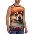 thumbnail image 2 of Fotbe Colorful Leaf Chihuahua Men's Camiseta sin Mangas Estampada para Hombres, Playera Casual para Gimnasio, Entrenamiento, Playa-X-Large, 2 of 7
