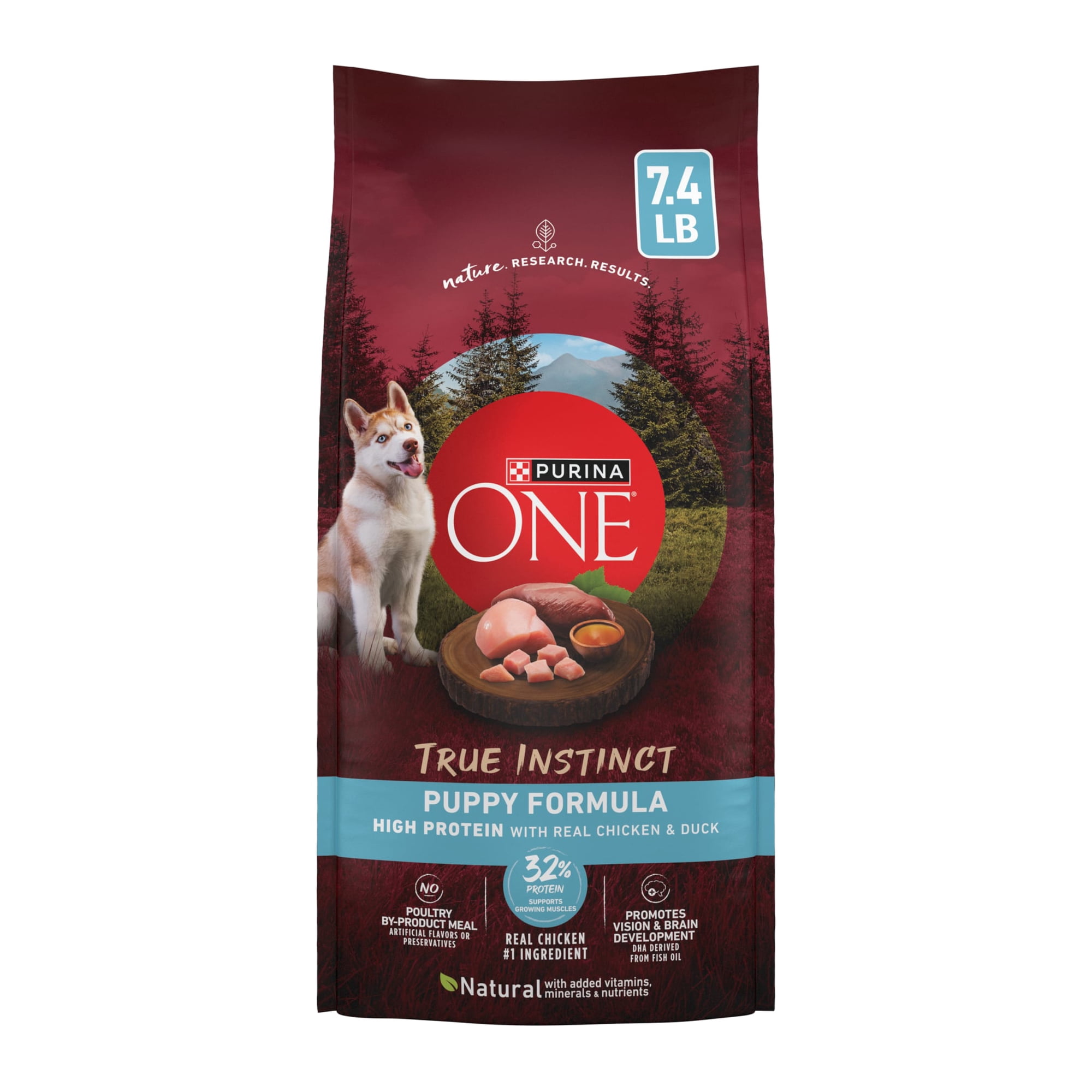 Purina ONE True Instinct With Real Chicken and Duck High Protein Dry Puppy Food Formula Natural With Added Vitamins, Minerals and Nutrients, 7.4 lb.