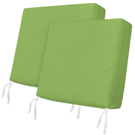 Outdoor Patio Cushion Covers 2 Pack Green Patio Chair Cushion Covers with Ties and Zipper Solid Color Waterproof Outdoor Seat Cushion Covers for Patio Furniture 24"x24"
