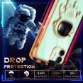 thumbnail image 5 of for iPhone 12 Mini Case Astronaut Cute for Women Girls Girly Unique Light Green Phone Cases with Astronaut Hidden Stand Kickstand 6D Design Cover for iPhone 12Mini 5.4 inch, 5 of 11