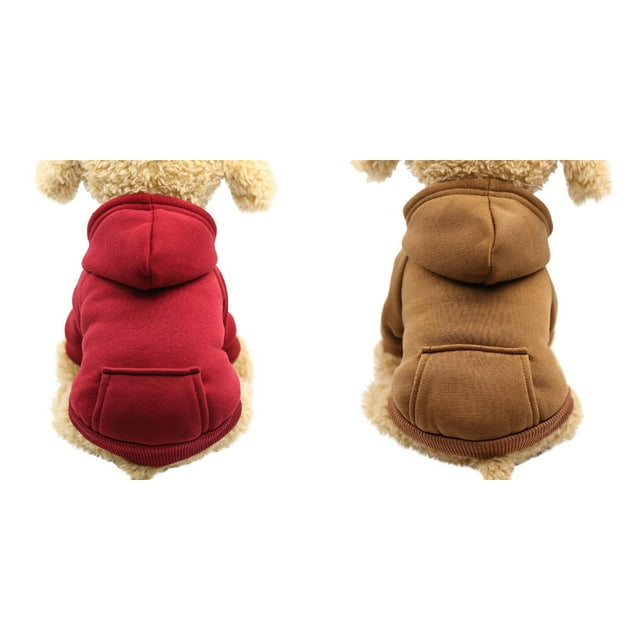 (Lot de 2) Chandails en Molleton à Capuche en Polyester Rinsvye avec Petits Vêtements Chihuahua Poches Vêtements pour Chiens Vêtements pour Petits Chiens